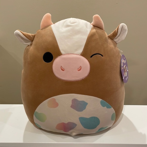 Squishmallows Other Nwt 4 Griella The Cow With Rainbow Spotted